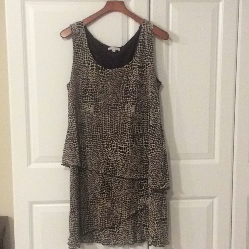 Animal print shirt dress